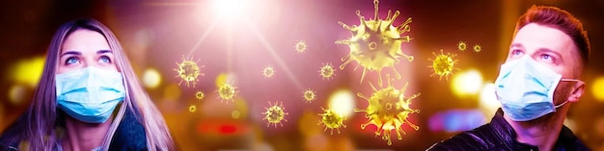 Ilustracja 3D pandemii wirusa koronowego